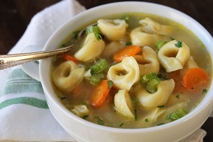 30-Minute Cheese Tortellini Soup in a bowl.