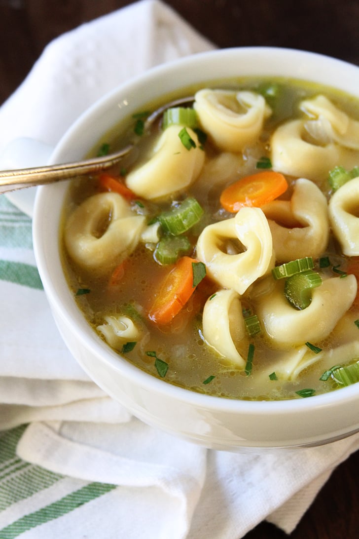 30-Minute Cheese Tortellini Soup in a bowl.