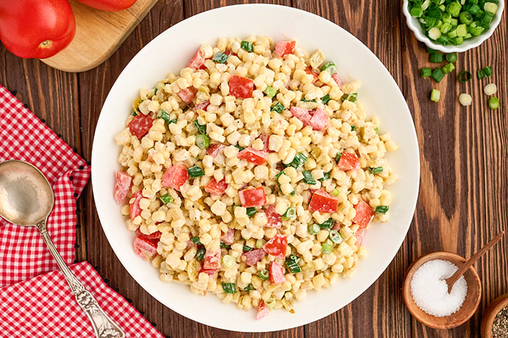 Overhead view of Easy Corn Salad.