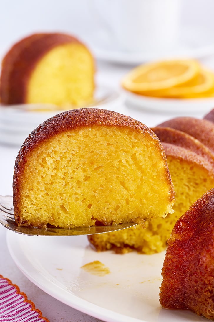 Single slice of Orange Juice Cake.