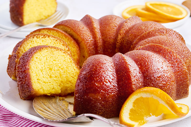 Sliced Orange Juice Cake.