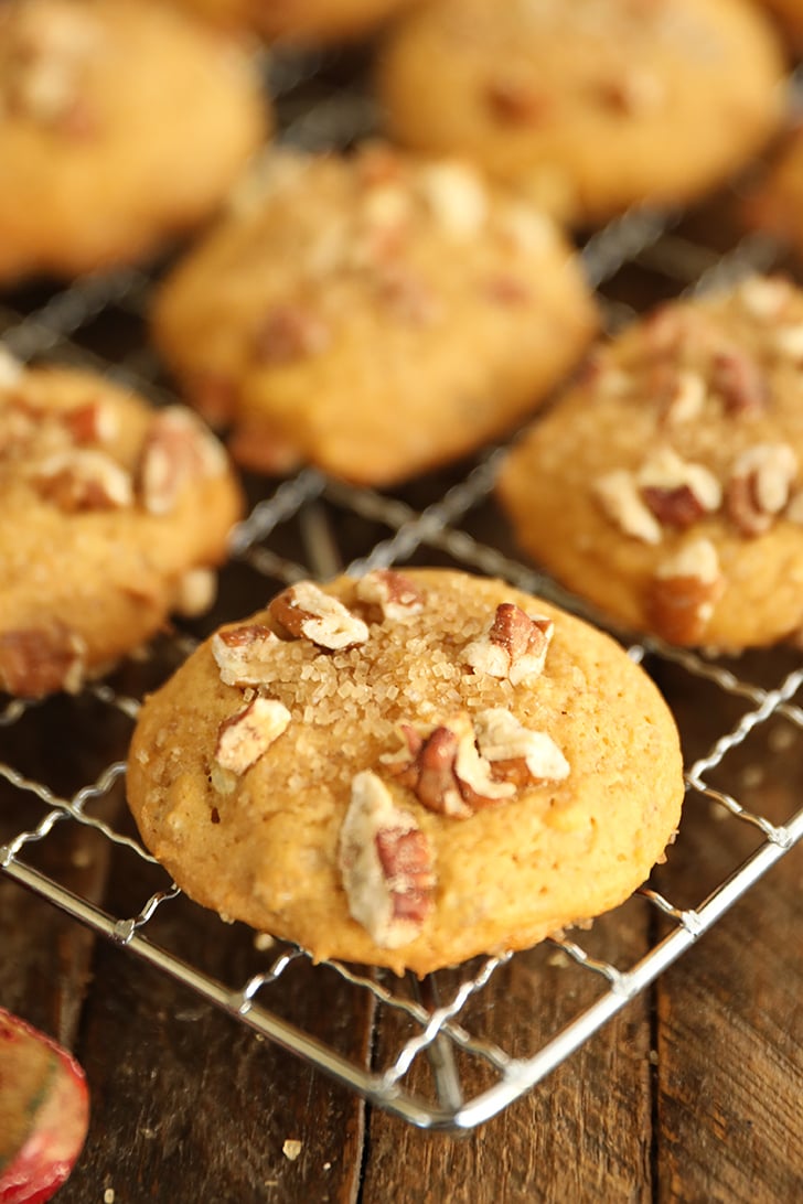 A few Sweet Potato Cookies on a cooling rack.