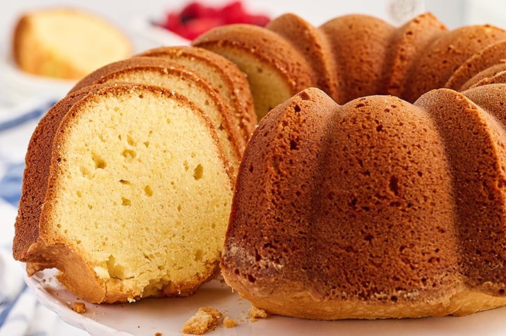 Sliced Cream Cheese Pound Cake.