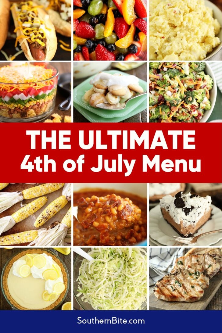 The Ultimate 4th of July Menu Image for Pinterest.
