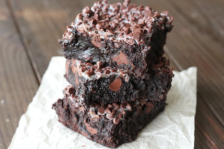Stack of brownies.