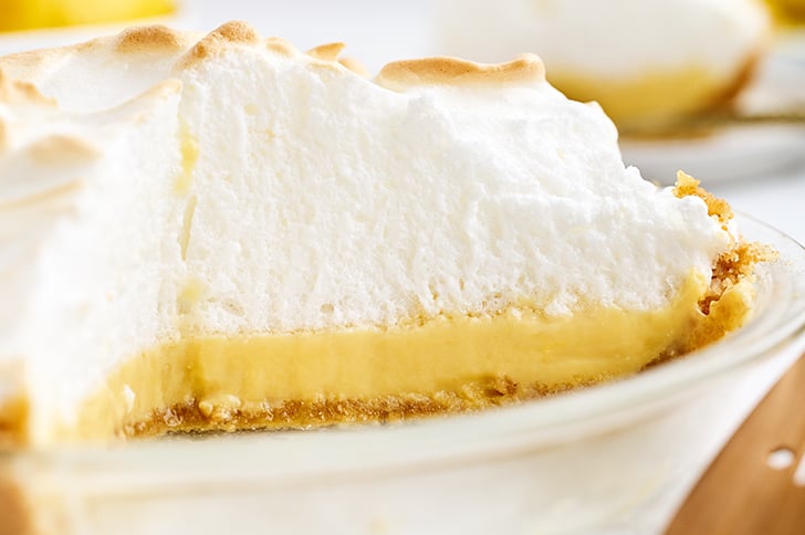 Slice of Lemon Icebox Pie on a plate.