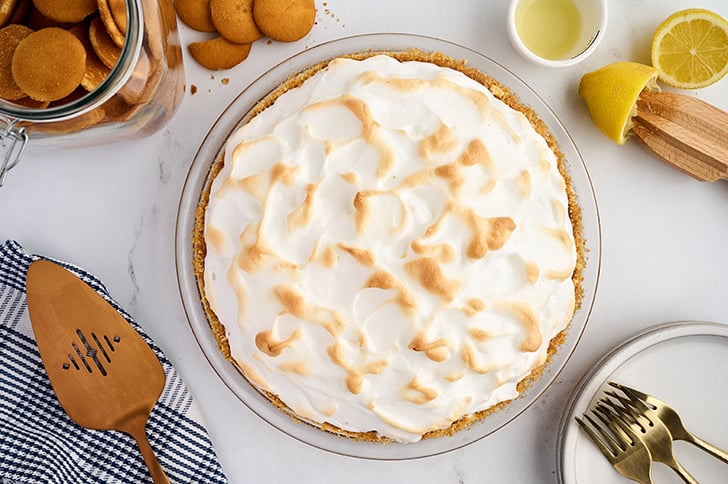 Overhead view of Lemon Icebox Pie.