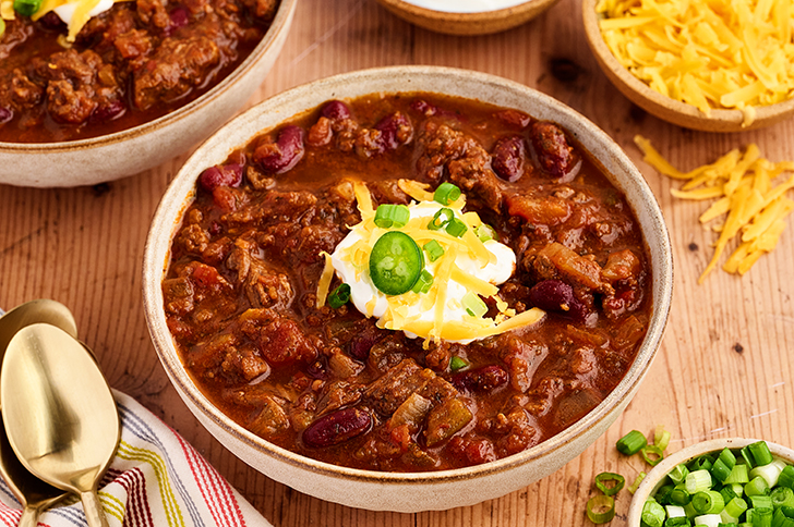 Slow Cooker Chili in bowl