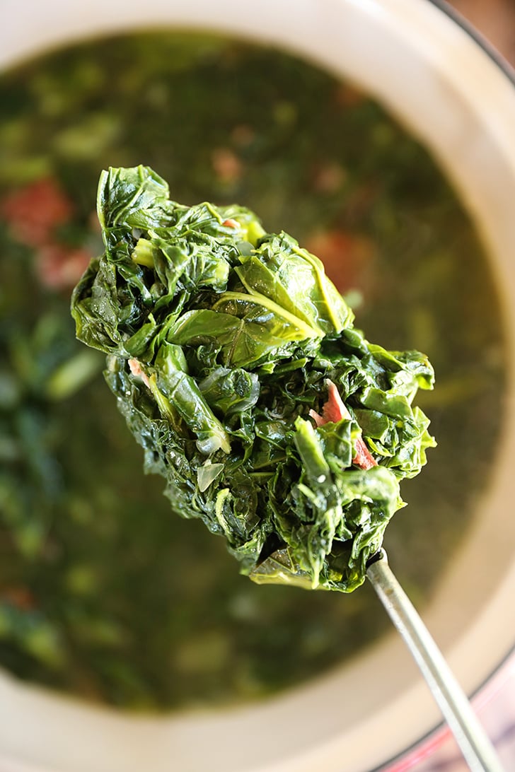 Scoop of Southern Turnip Greens.