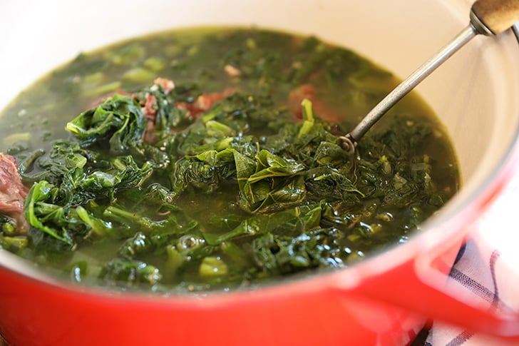 Southern Turnip Greens in a pot.