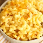 4-Ingredient Baked Mac and Cheese in a bowl.