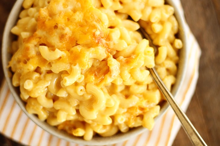 Mac and Cheese in bowl with fork.