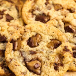 close-up of Heath Bar Cookies.