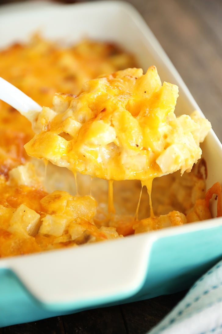 Spoonful of Shortcut Cheese Scalloped Potatoes.