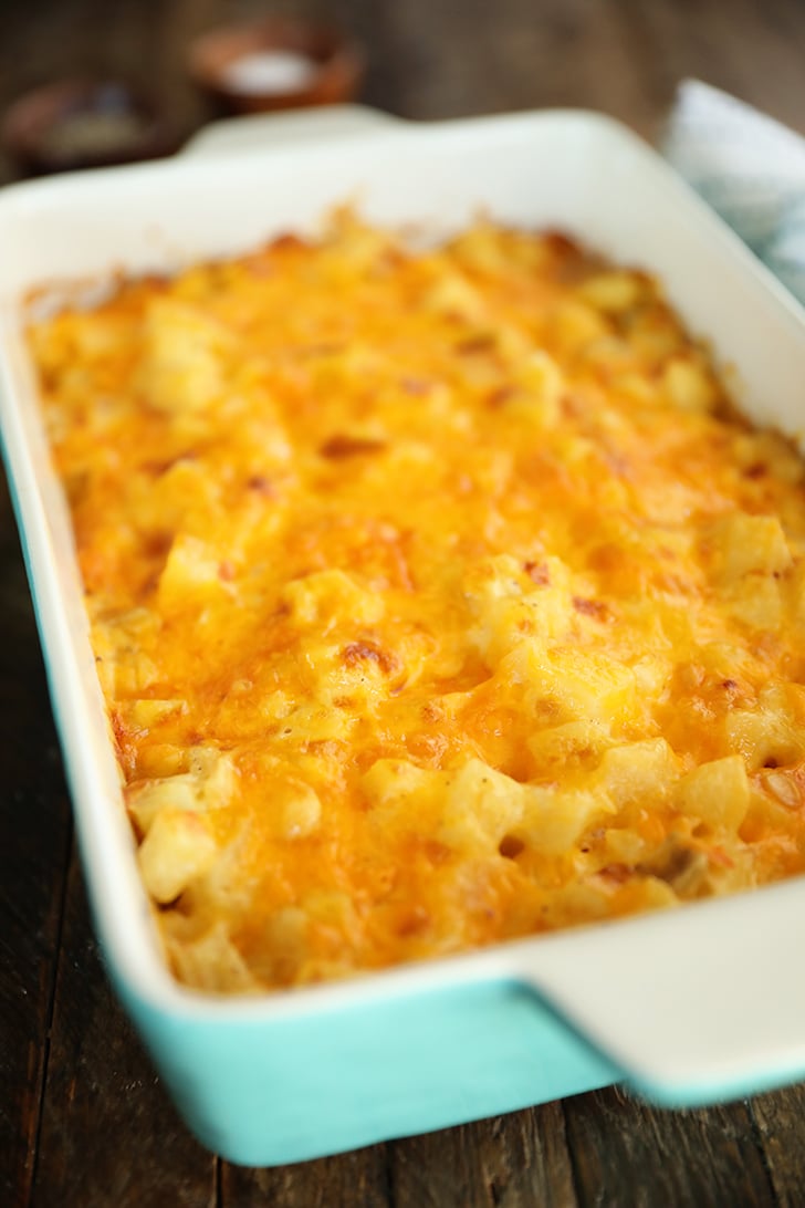 Shortcut Cheese Scalloped Potatoes in a casserole dish.