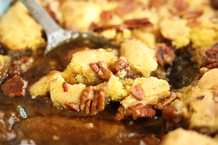 Scoop of Pecan Pie Cobbler.