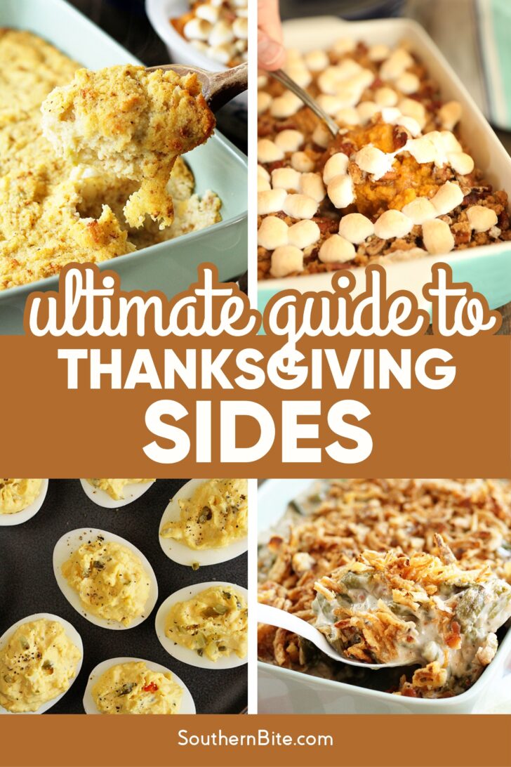 Ultimate Guide to Thanksgiving Sides Image for Pinterest.