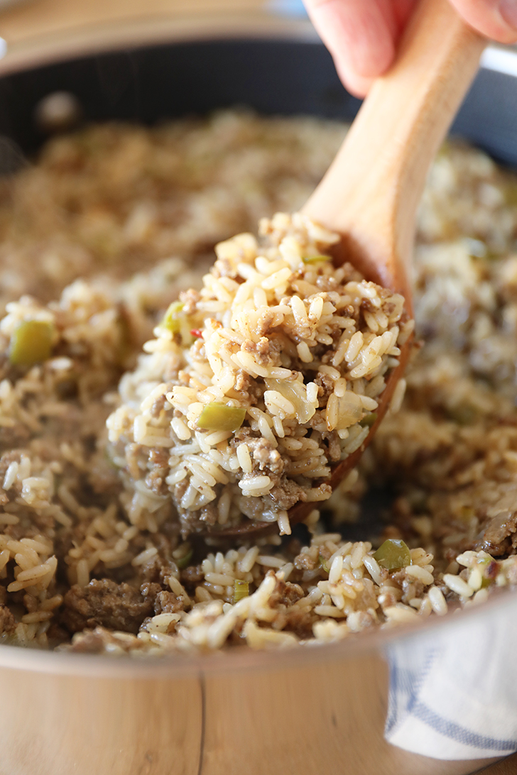 Spoonful of Louisiana Dirty Rice.