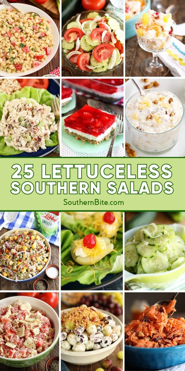 25 Lettuceless Southern Salads Image for Pinterest.