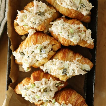 Dill Pickle Chicken Salad in croissants.