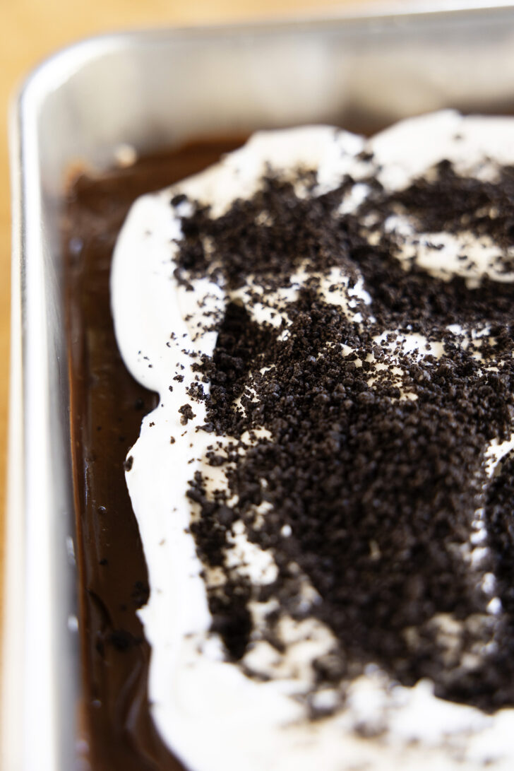 Oreo Delight in a pan.