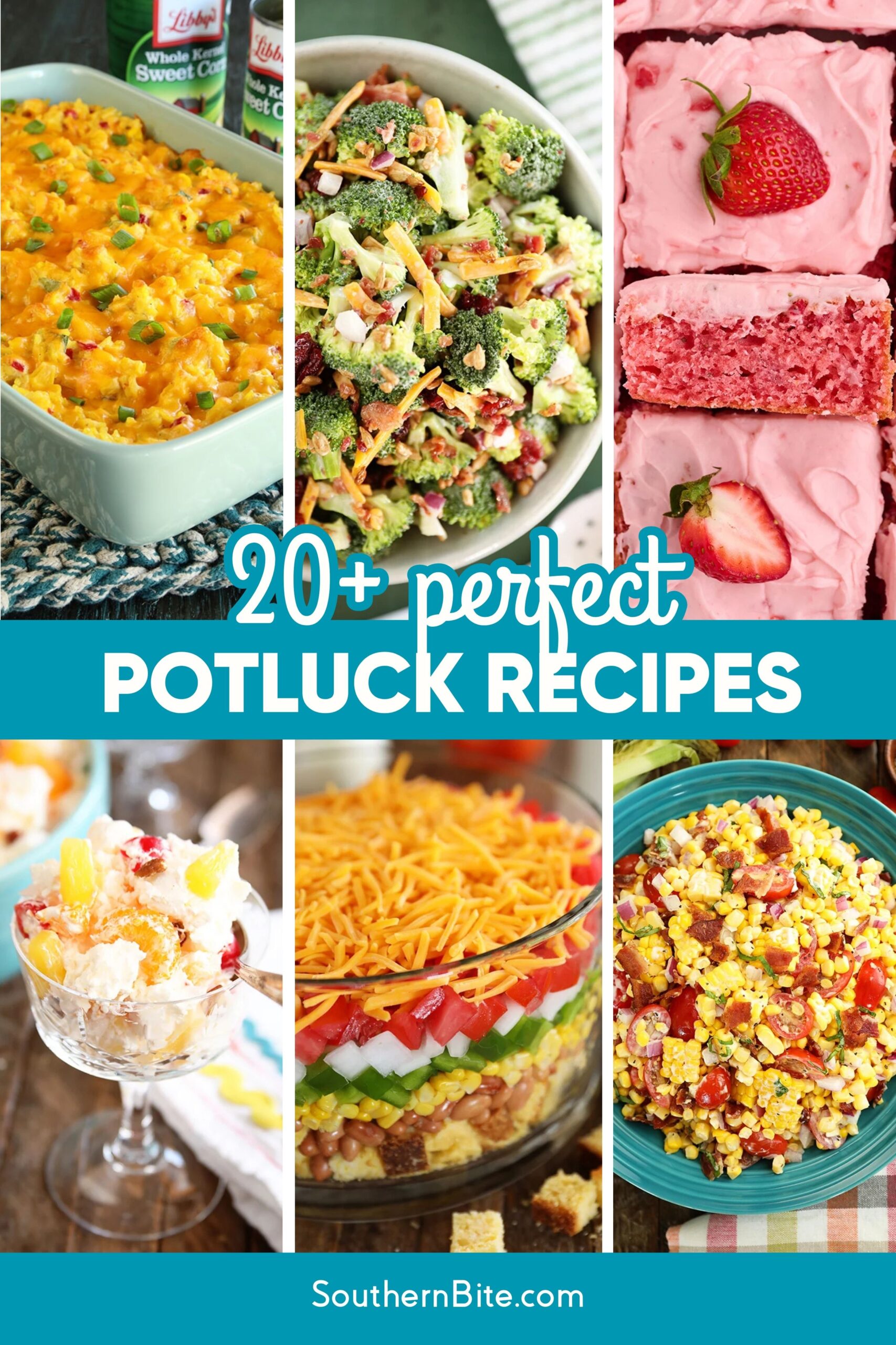 20+ Perfect Potluck Recipes Image for Pinterest.